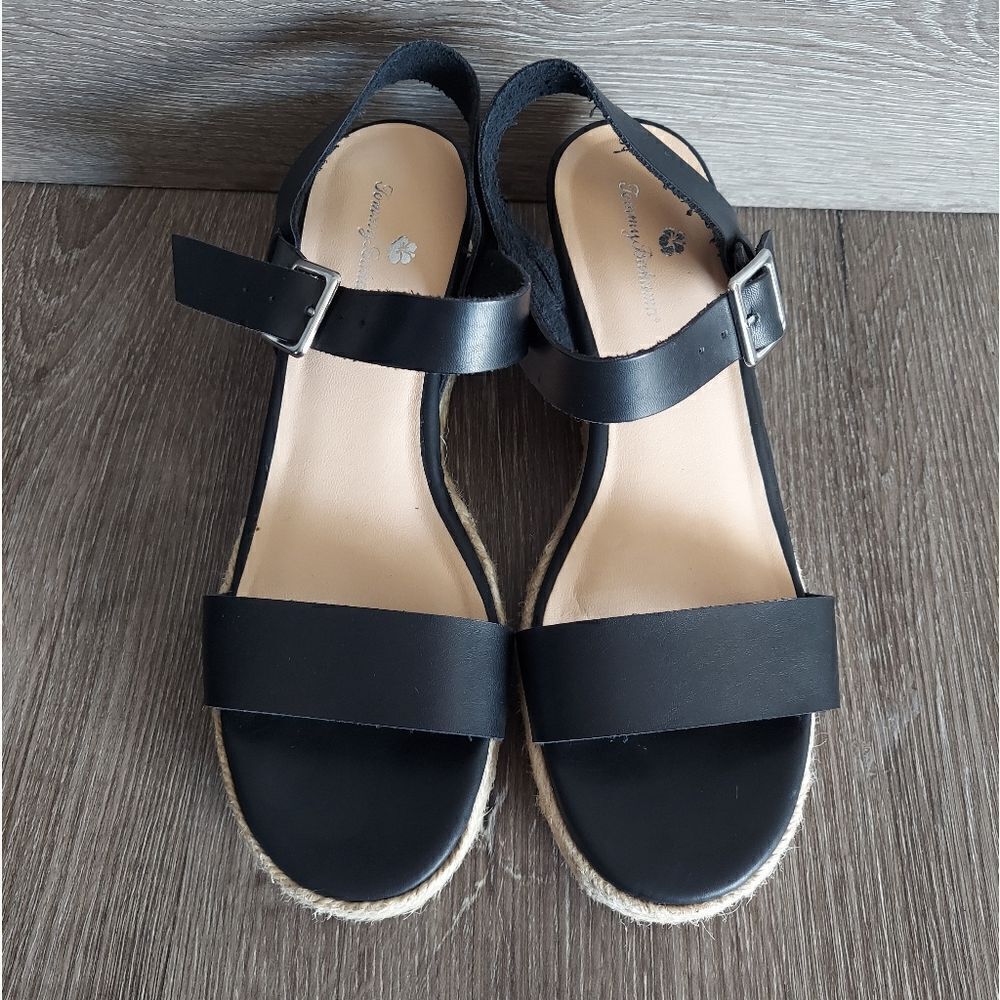 Tommy Bahama Jona Espadrille Wedge Sandals Black Size 9 View 3